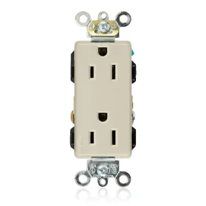 CONT. DUPLEX DECORA PLUS IND. 2F-3H 15A/125V. LAT. Y POST. MARFIL SIN PLACA 16262-00I LEVITON