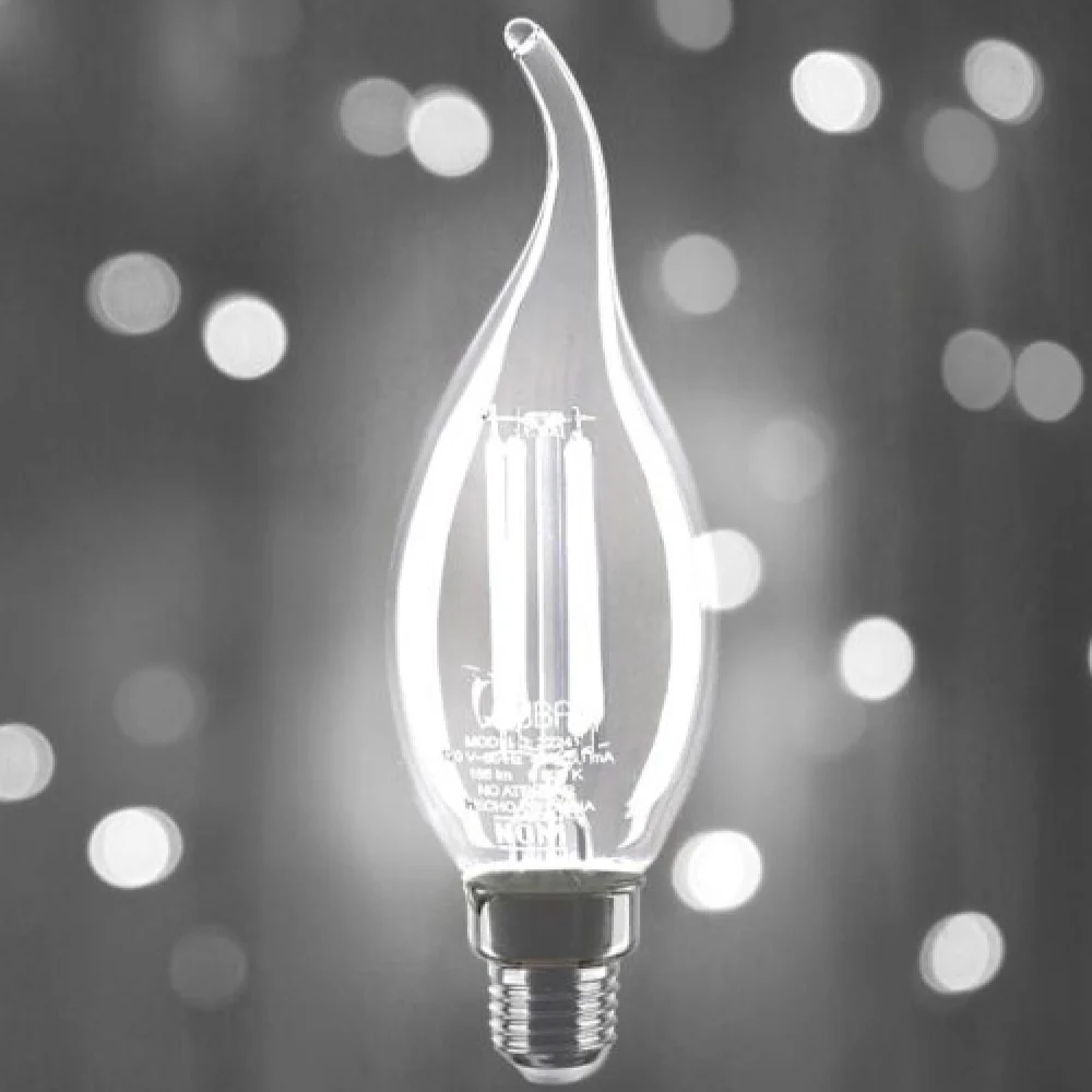 LAMPARA DE LED FILAMENTO TIPO VELA VINTAGE 6500K 120V E14 85-265V PARA USO DECORATIVO EN INTERIORES MCA DUBAI
