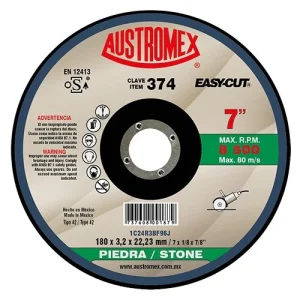 Disco para corte de piedra de 7" x 3/32 x 7/8 Austromex 374