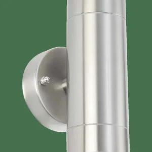 LUMINARIO A MURO CALUX 70W 127V IP54 2XGU10 ACABADO ACERO INOXIDABLE 7031-A