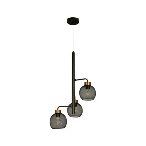 LAMPARA DE TECHO MODERNA NEGRO Y BRONCE DORADO 40W E27 3 LUCES *** HA. LUMI ***