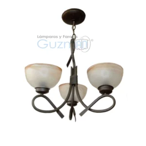 CANDIL MODELO 1001 3 LUCES CON PANTALLAS CAFE TABACO MCA GUZMAN