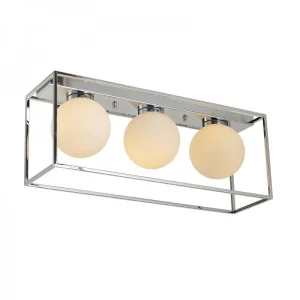 LUM SOBREPONER TECHO CRISTAL OPAL TRIPLE 120W 125V E27 CROMO ***HAE2025***