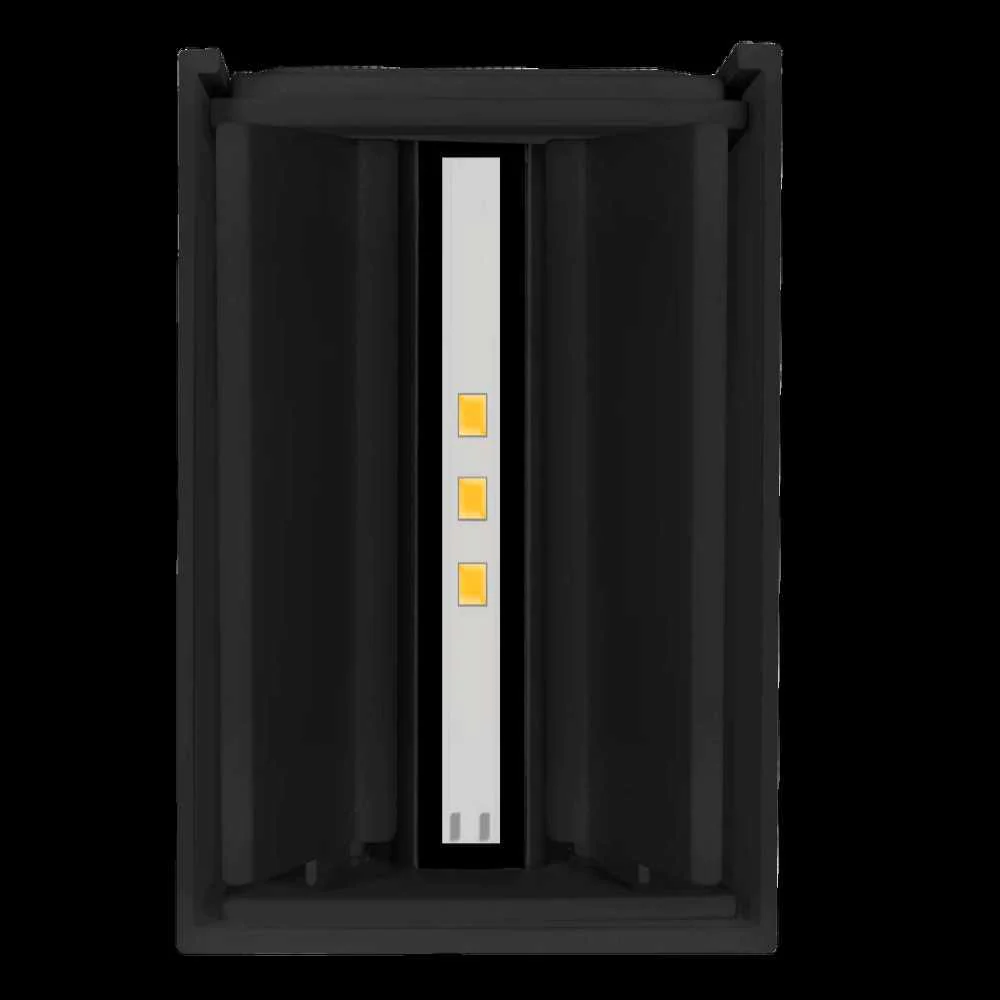 ARBOTANTE CUBO NEGRO BC 2W (2 SALIDAS DE LUZ) OPTICA AJUSTABLE IP65 ILUMILEDS