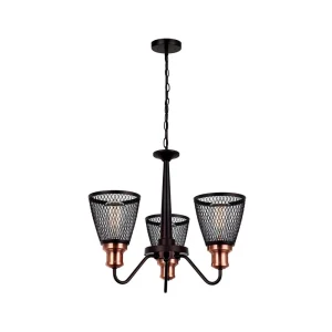 CANDIL NEGRO/COBRE 3 X 60 W OPORTO